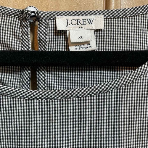 J Crew Micro Gingham 3/4 Sleeve Bell Sleeves Women's Size XL - Picture 5 of 8