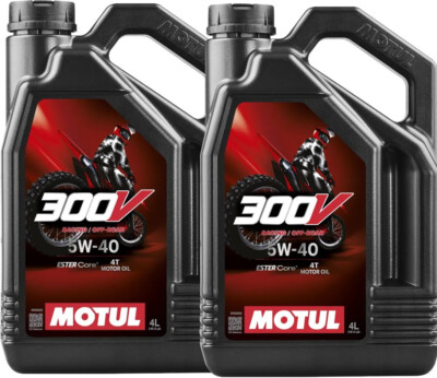 13,49 /l Motul 300 V 4T Off Road 5W-40  2 x 4 L Premium 4-taktmotoröl mit Ester 