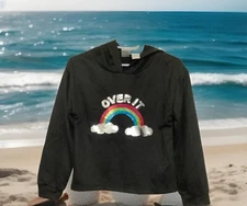 Extremely Me Hooded Girls Sweatshirt Rainbow Flip Sequin Size 10/12 New