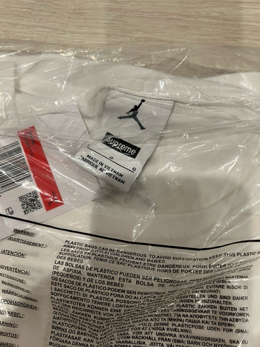 SUPREME FW24 NIKE JORDAN BIGGIE S/S TOP TEE T-SHIRT White Large | eBay