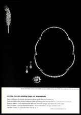 1964 De Beers Diamonds Vintage PRINT AD Jewelry Luxury Elegance