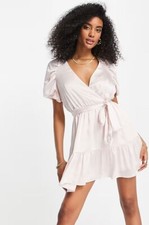 Ted Baker Loueese Puff Sleeve Faux Wrap Dress Mini TB 3 UK 12 BNWT £195