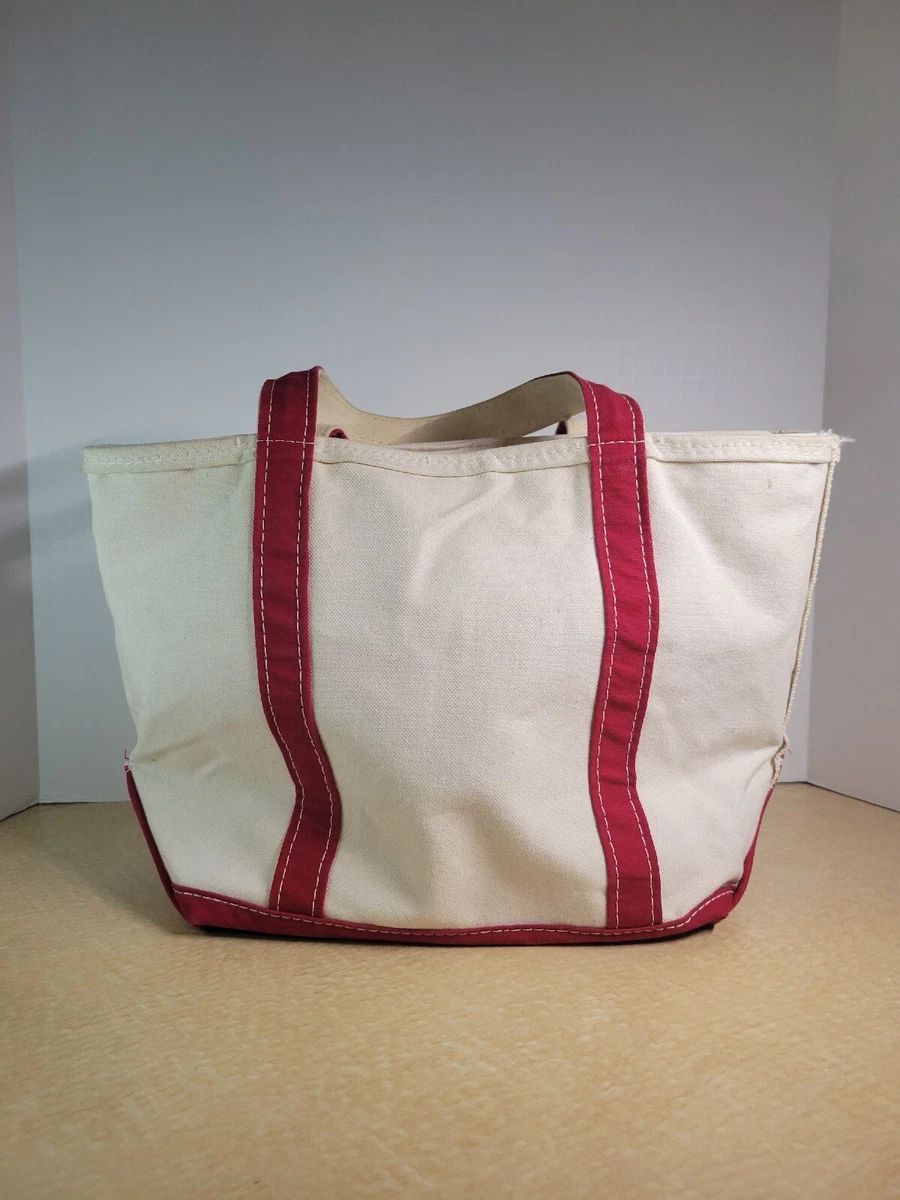 Vintage LL Bean Boat and Tote Canvas Bag Red 17 × 10