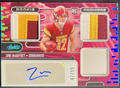 2024 PANINI ABSOLUTE ROOKIE 3-COLOR PATCH AUTO PREMIERE RPA /99 LUKE MCCAFFREY