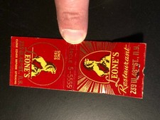 OLD Vintage "LEONE'S" Restaurant, New York City matchbook MADE IN USA