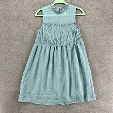 XHILARATION Dress Womens Small Blue Dobby Chiffon Dusty Lined sheer