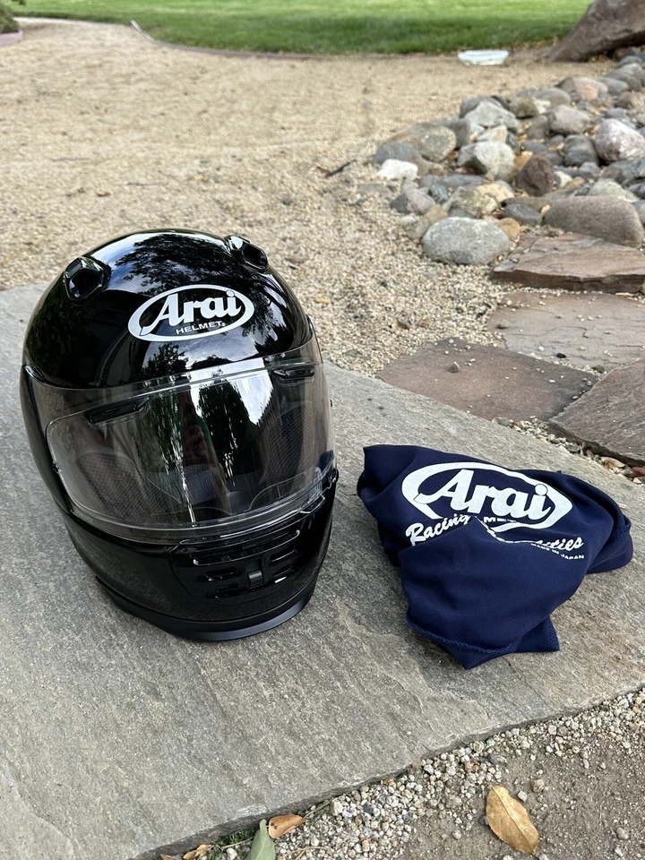 Arai Defiant Gloss Black Metallic Street Motorcycle Helmet Size XXS 6-3/8” - Image 2 of 4