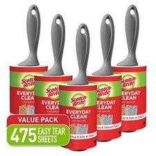 Bulk Lint Roller Set for Pet Hair - 95 Sheets/Roller, 475 Total, Scotch-Brite