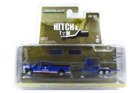 "Greenlight 32250-D Ram 2500 Laramie \"Mopar\" Blau+Tandem Car Trailer - Hitch&Tow"