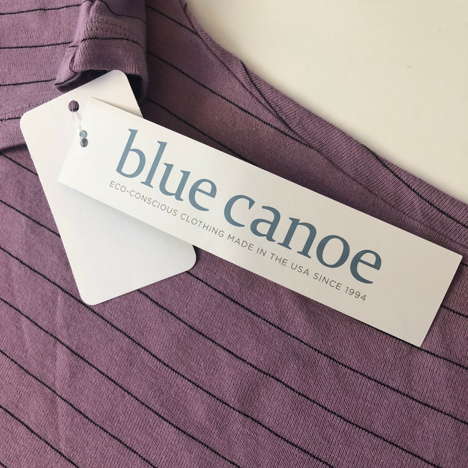 Blue Canoe Dress Women's S M Purple Pinstriped Organic Cotton Made in