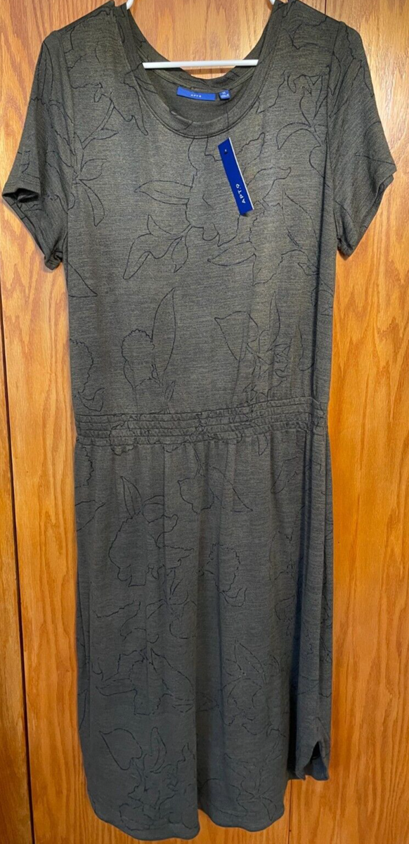 apt 9 green dress Women's Apt 9 Dark Green Short Sleeve Sweater Dress Size XS sequin Fall Holiday