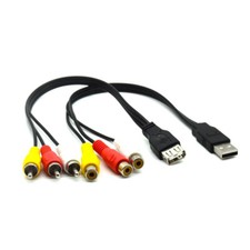 USB To 3 RCA Male Female Adapter Audio Converter Video AV Cable For HDTV TV