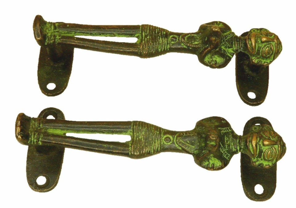 Tribal Lady Door Handle Victorian Style Handmade Brass Wardrobe Window