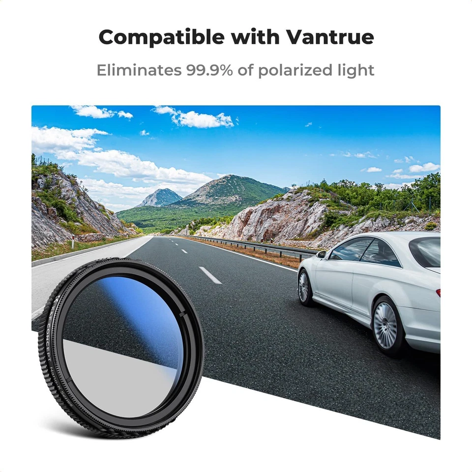 K&F Concept 40mm CPL Circular Polarizer Filter for Vantrue E1 E2 E3 E1 Lite - Image 2 of 4