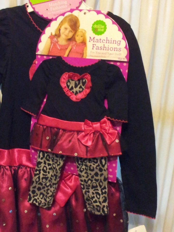 Dollie & Me Top & Animal Print Leggings Size 4 Matching Set 4 PCS Fits 18" Doll - Image 3 of 4