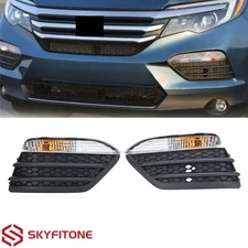 For 2016 2017 2018 Honda Pilot Fog Light Cover Bezel Turn Signal Light Lamp Set