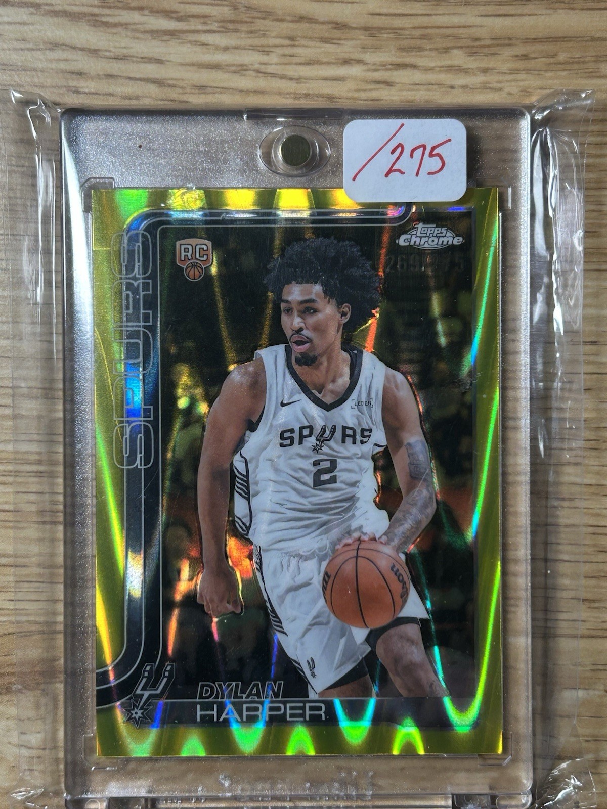Potential Gem Topps Chrome - Dylan Harper #252 Yellow RayWave Refractor 269/275