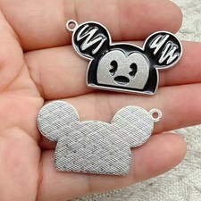 50Pcs cartoon mickey head Charm necklace Pendants DIY Jewelry Makings