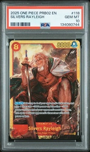*POP 82* PSA 10 - 2025 One Piece The Best Vol. 2 Silvers Rayleigh - OP08-118