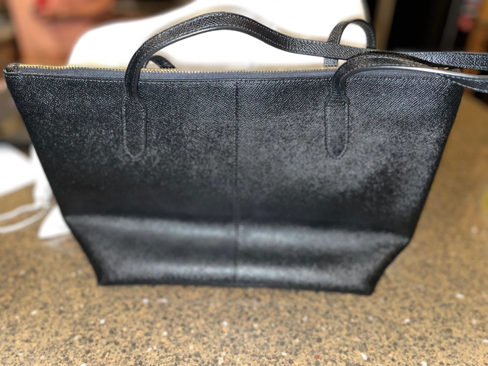 Borsa Coach Outline Signature con zip grande IMBlack