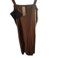 The Drop Amelia Dress Chocolate Fondant Ribbed Knit Midi Tank Dress XL