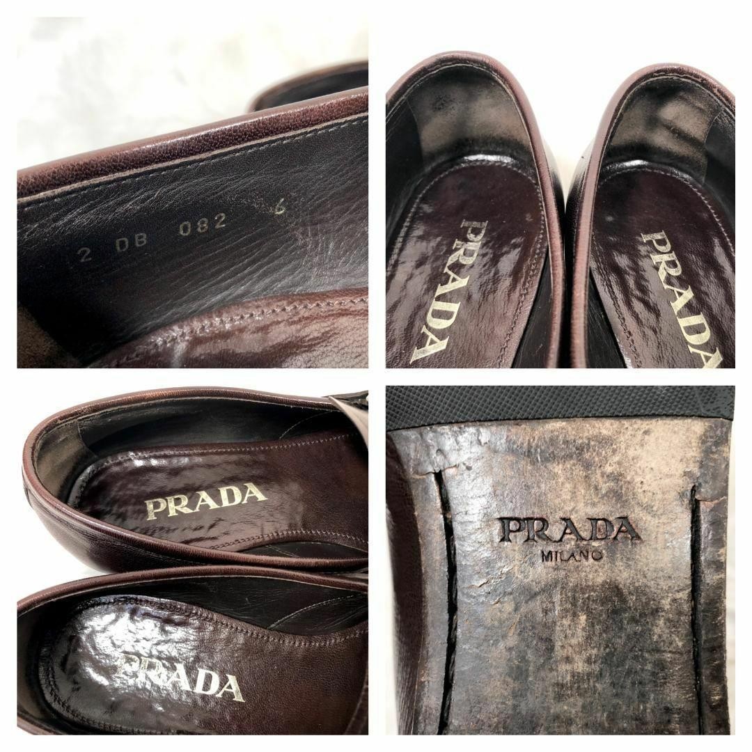 PRADA Men's Dress Shoes Loafers Leather Dark brown UK6/US7 112969c thumbnail 10