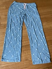 Life Is Good Blue Diamond Dots Snuggle Up Sleep Women's Pants Medium So Soft 