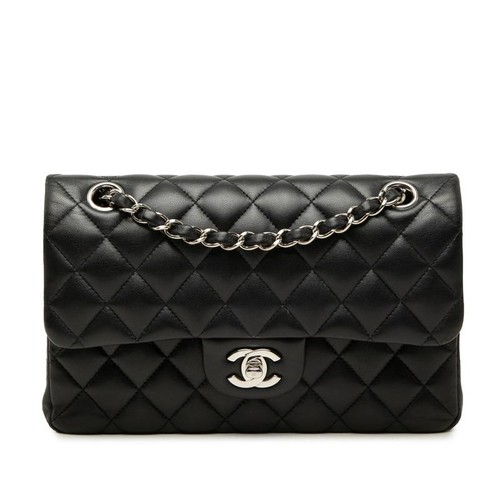 Chanel Coco Mark Matelasse Double Flap Chain Shoulder Bag A01112 Black