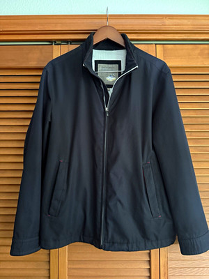 Rainforest Men's Black Full Zip Stand-Up Collar Short Jacket Regular Fit M
