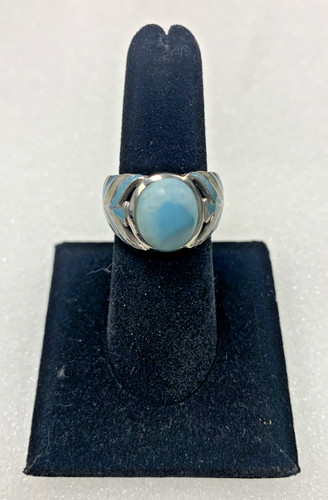 KHR Signed Sterling Larimar Enamel Ring size 6/12mm - 878268
