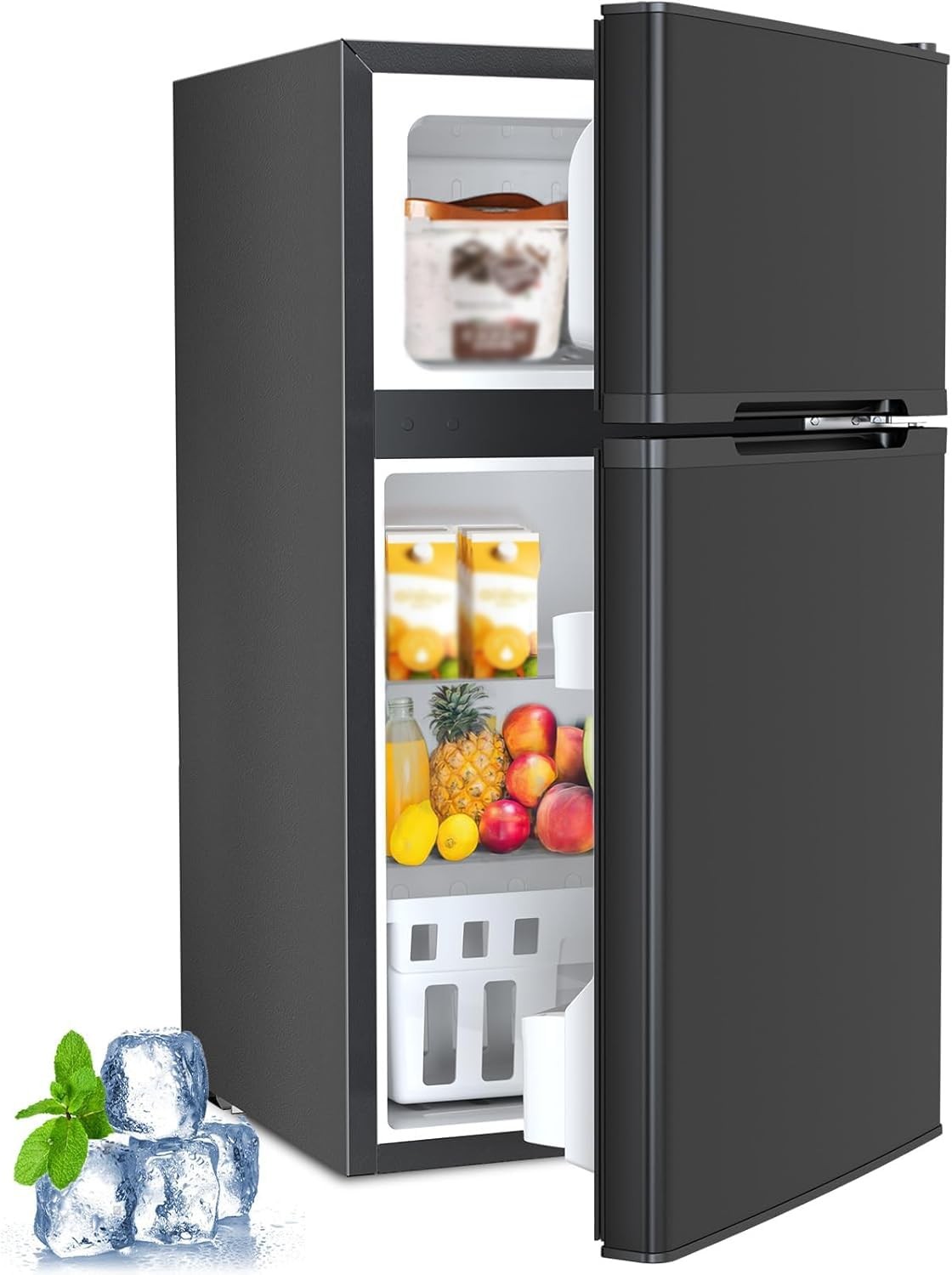 With Freezer,3.2 Cu.ft Compact Mini Refrigerator With Double