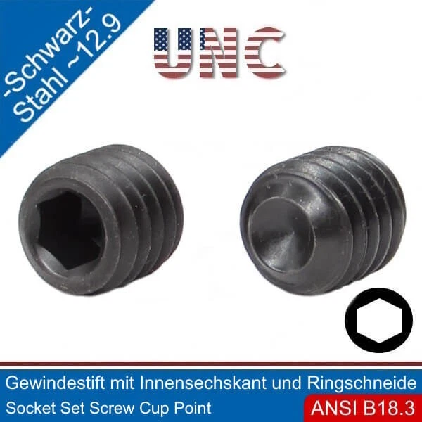 Perno Filettato Con Isk U.Ringschneide 1/2-13 UNC Acciaio 12.9 Nero - Immagine 3 di 4