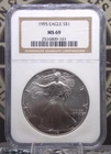 1995 American SILVER Eagle $1 NGC MS69 #161 East Coast Coin & Collectables, Inc