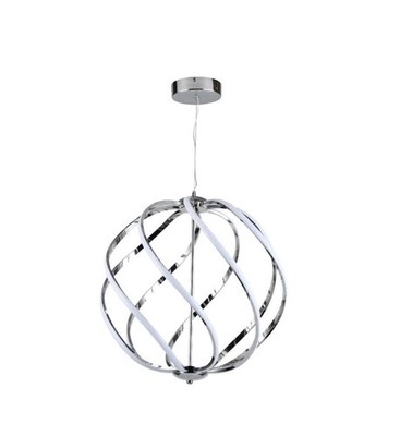 Empire Lighting Draco Swirl LED 21in Round Pendant Light Fixture Chrome Finish