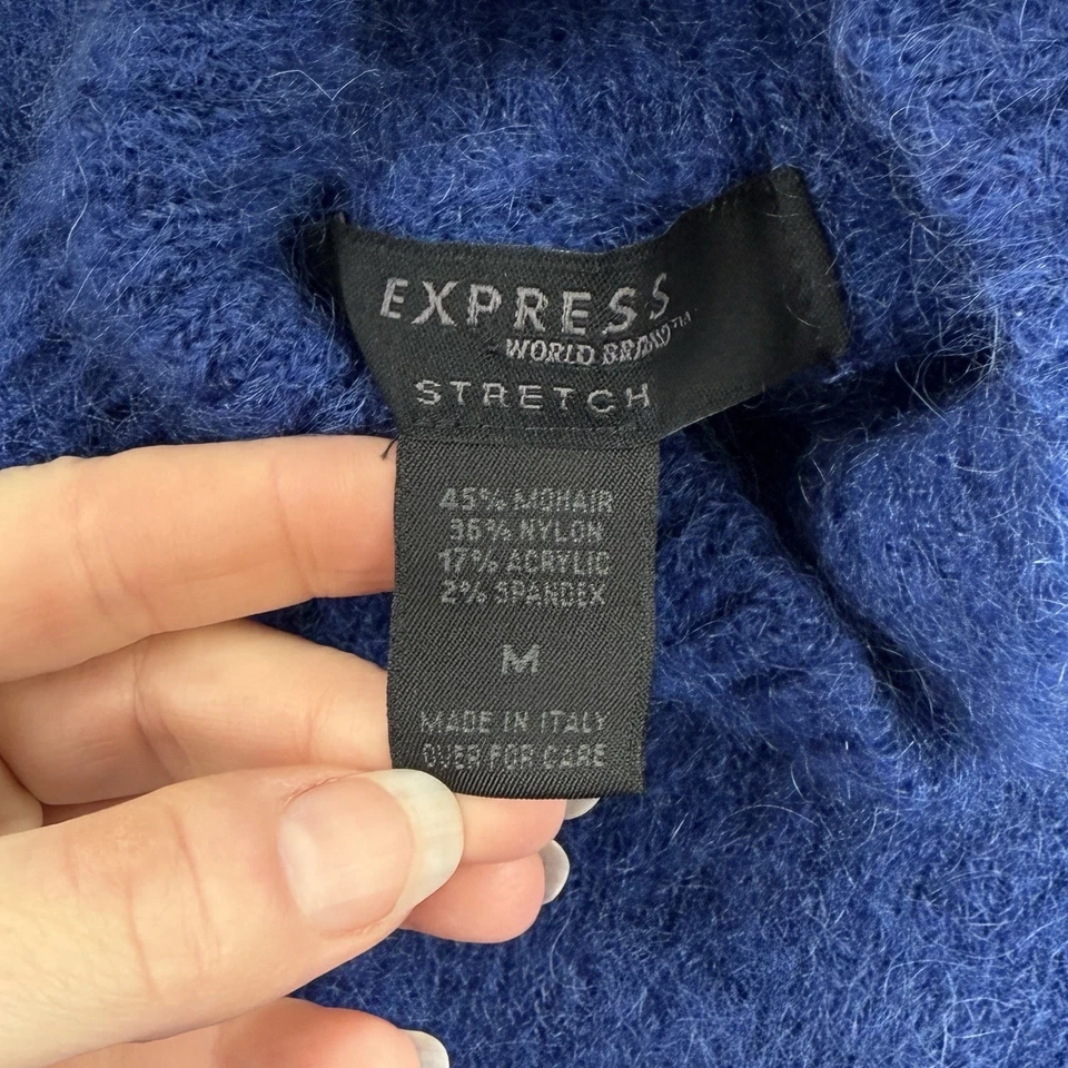 Suéter Mohair De Colección Y2K Express Marca Mundial Para Mujer M Hecho en Italia Recortado Preppy Foto 2 de 4