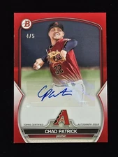 2023 Bowman #PPA-CP Paper Prospect Chad Patrick RED Auto 4/5 Dbacks Brewers