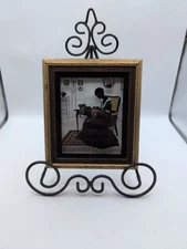 Reverse Painting Framed Silhouette " The Sewing Frame"C&A Richards 5x5.5"