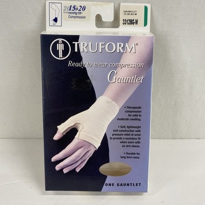 Truform Compression Gauntlet Size Med 15-20mmHg Beige Hand  Swelling