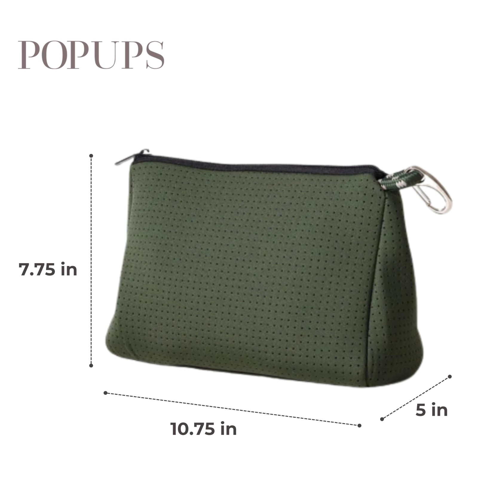 Brand Large Makeup Bag with Zipper - Neoprene Machine Washable Travel Toiletr...