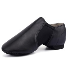 Linodes Unisex PU Leather Jazz Shoe for Girls and Boys Slip on Dance Shoes