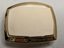 E) Vintage 1984 MZA Pewter & Enamel Belt Buckle 2 1/4 " Long