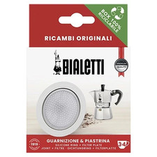 Bialetti Espressokocher  * Dichtung + Filterplatte * 3-4 Tassen *