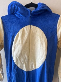Sonic The Hedgehog One-Piece Hooded Costume Kids Size Medium Halloween Cosplay