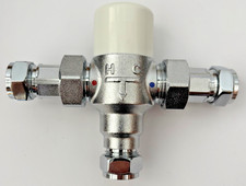 Tower 15 mm TMV Thermostatic Mixing Valve Chrome Anti‑Scald WRAS Approved