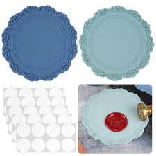 Wax Seal Silicone Pad Kit - 2 Pieces Wax Seal Pads with 40 Double Sided Adhesive