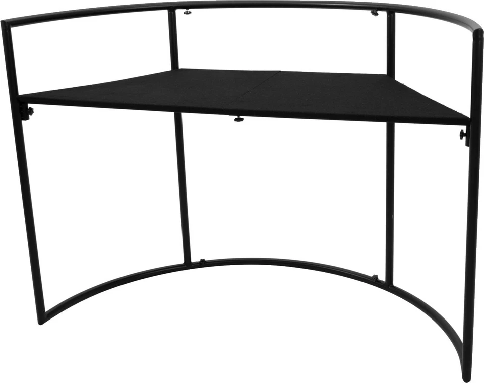 Schwarzer gebogener DJ Tisch mit Stahlrahmen für Party, Kellerbar oder Kneipe - Bild 4 von 4