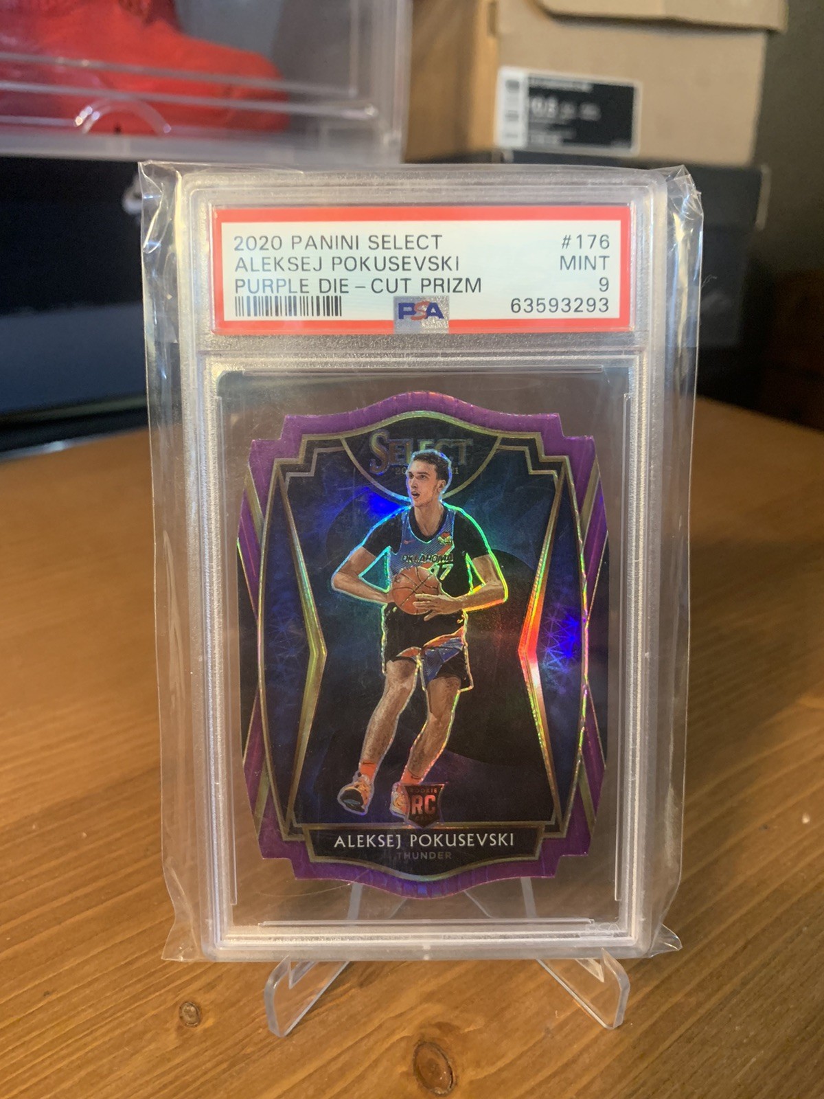 2020-21 Panini Select #176 Aleksej Pokusevski Purple Die Cut Rc /99 PSA 9 Mint