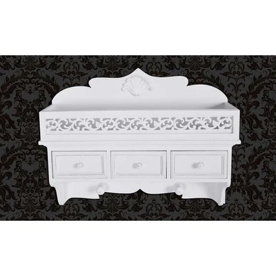 Étagère Murale Blanc Bois avec Tiroirs Armoire Meuble de Rangement vidaXL - Photo 1/4