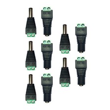 5 Pairs Male Female DC Power Jack Connector Adapter Plug 2.1x5.5mm for LED Light