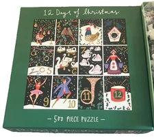 NEW Galison 12 DAYS OF CHRISTMAS 500 Piece Puzzle Holidays Ballet Music Birds